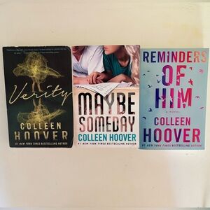 Colleen Hoover Set of 3 Paperback Books: Verity, Reminders of Him, Maybe Someday